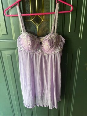 Native Intimates Lavender Lace Babydoll Chemise